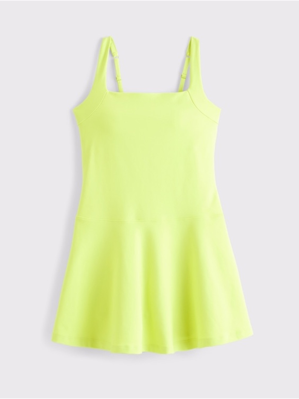 NWT YPB Lux Abercrombie and Fitch Lime Square Neck Fit & Flare Dress L
